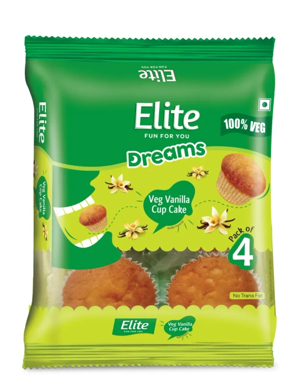 Elite Dreams Veg Vanilla Cup Cake ( 4 Pcs )