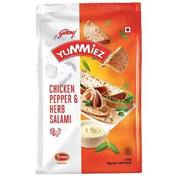 Yummiez Chicken Pepper& Herb Salami, 250g