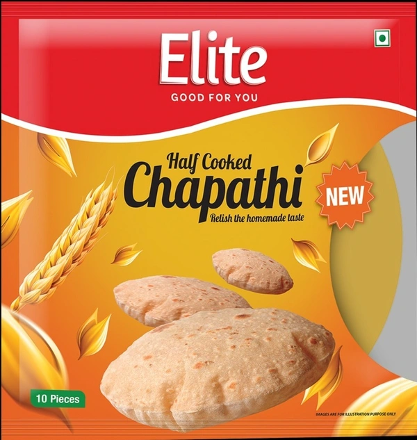 Elite Half Cooked Chapathi, 450g