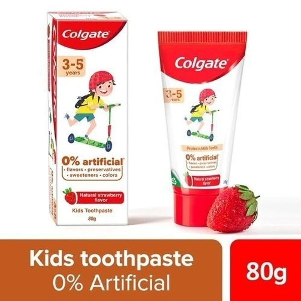 Colgate Toothpaste for Kids (3 - 5 years), Natural Strawberry Mint, 80g