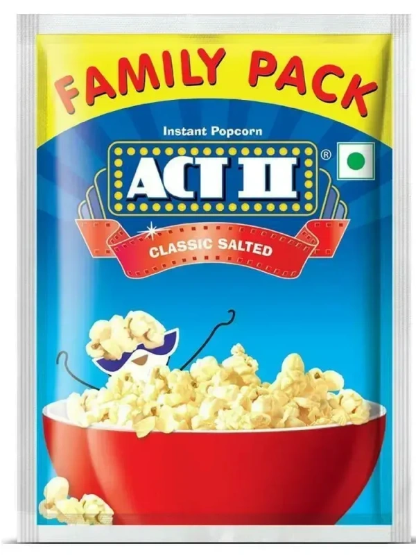 Act Instant Popcorn Family Pack Classic Salted Pouch, 90g
