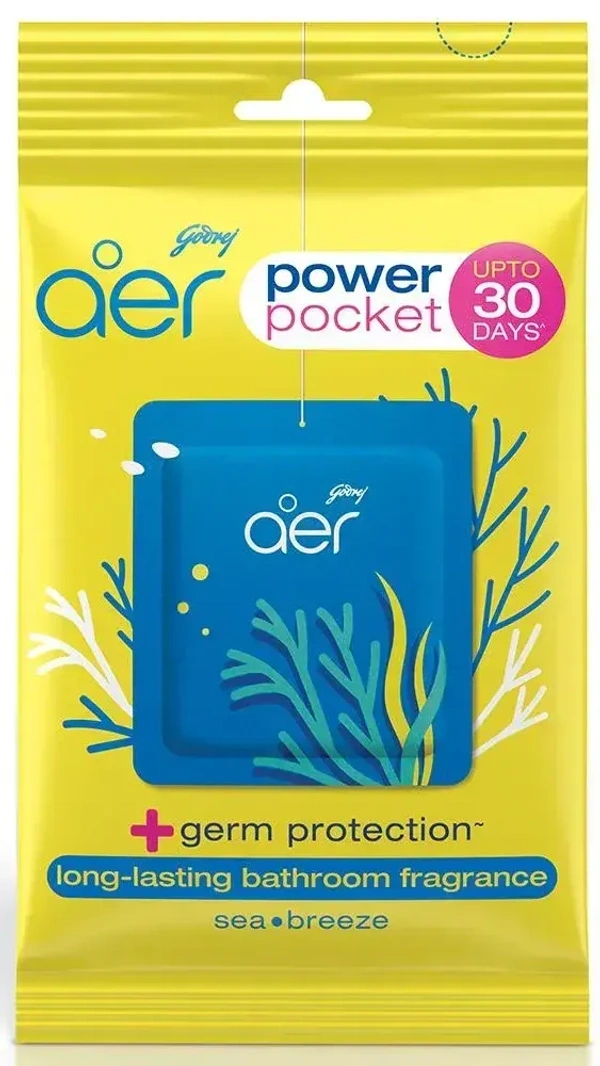 Godrej Aer Bathroom Fragrance Power Pocket Sea Breeze Pouch, 10g