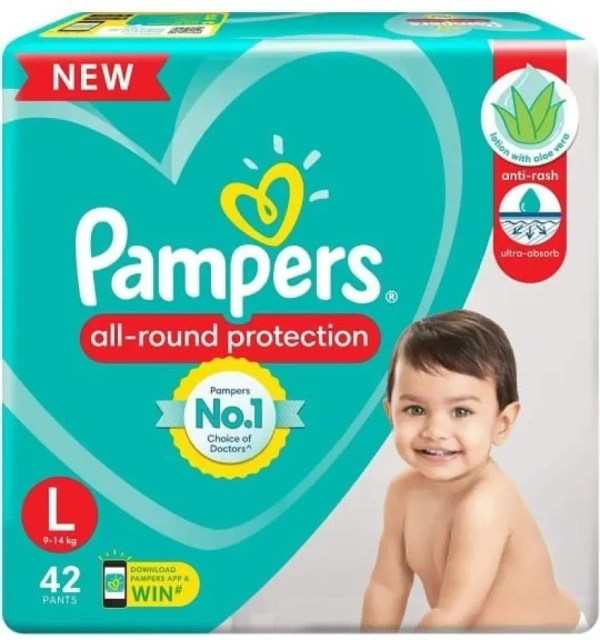 Pampers Diapers All Round Protection Large, 42 pants