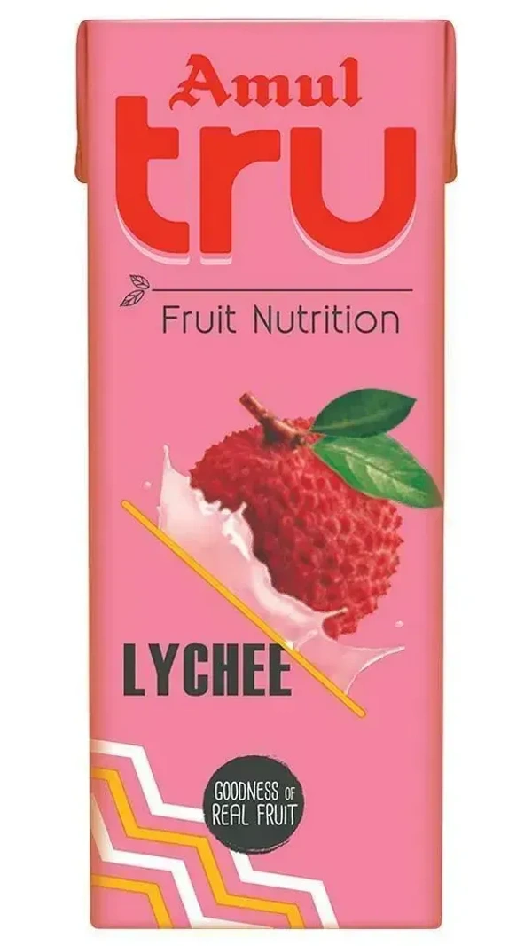 Amul Tru Fruit Nutrition Lychee Drink Tetra Pack, 180ml