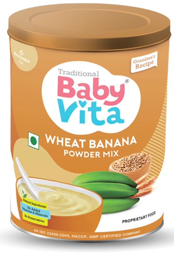 Baby Vita Wheat Banana Powder Mix Jar, 300g