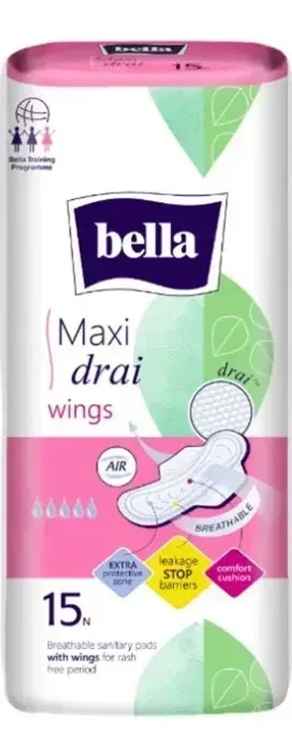 Bella Maxi Drai Wings,15 pads