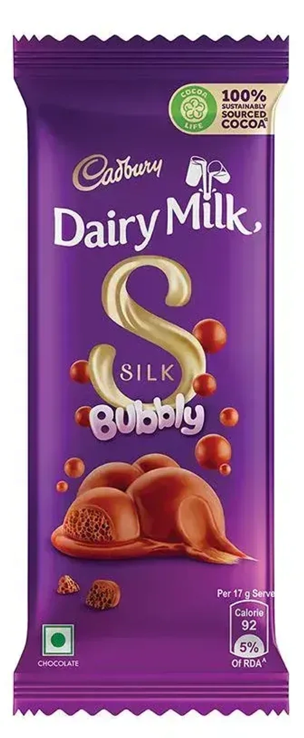 Cadbury Dairy Milk Silk Chocolate Bar Bubbly, 50g