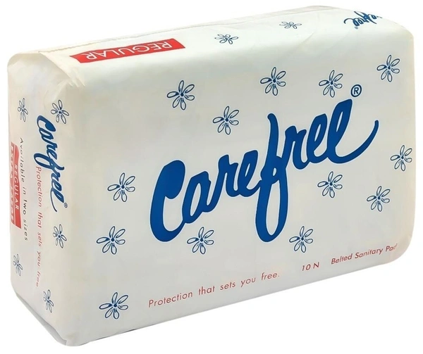 Carefree Belted Sanitary Pads Regular, 10 pads