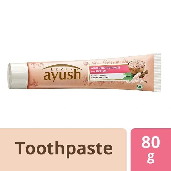 Lever Ayush Toothpaste With Rock Salt Whitening 80g