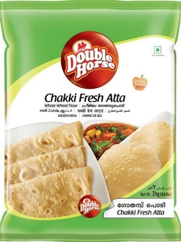Double Horse Chakki Fresh Atta, 2 kg