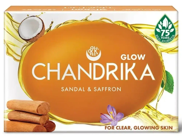 Chandrika Glow Sandal& Saffron Soap, 75g