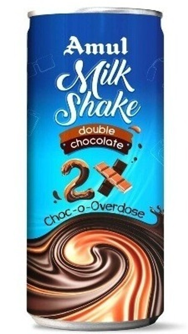 Amul Double Chocolate Milkshake Can, 200ml