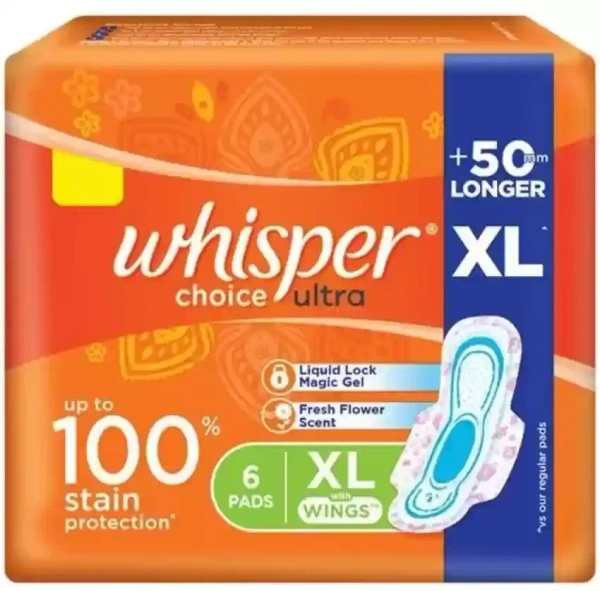 Whisper Choice Ultra, XL with wings, 6 Pads