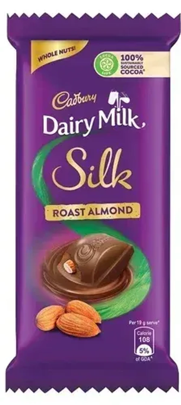 Cadbury Dairy Milk Silk Chocolate Bar Roast Almomd, 58g