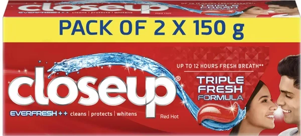 Closeup Everfresh+Anti - Germ Gel Toothpaste Red Hot (Pack of 2), 150g