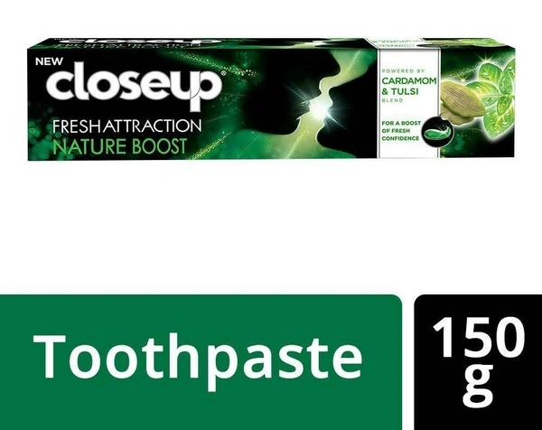 Closeup Fresh Attraction Cardamom and Tulsi Nature Boost Gel Toothpaste 150 g