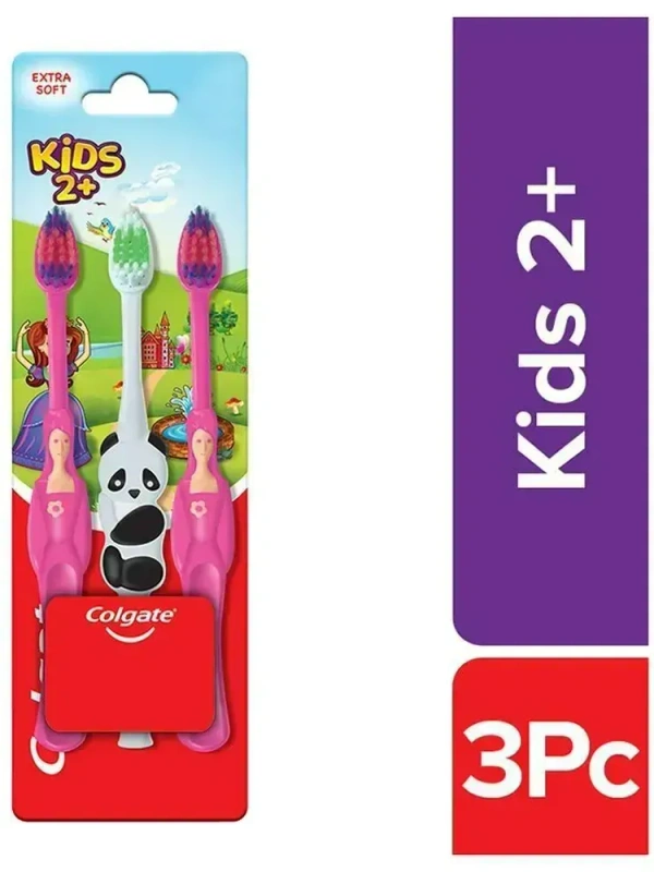 Colgate Kids Toothbrush 2+ Years Extra Soft Bristles, 3 pcs