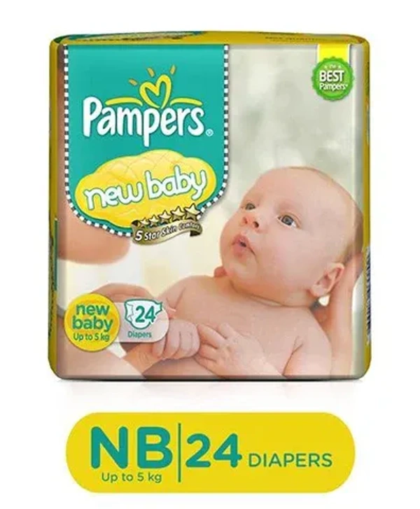 Pampers New Baby Diapers New Born Size, 24 Pieces
