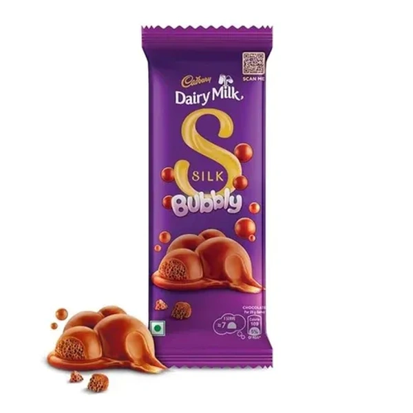 Cadbury Dairy Milk Silk Bubbly Chocolate Bars, 60g