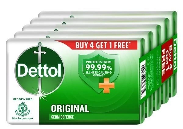 Dettol Original Bathing Soap (75g) Buy 4 Get 1 Free, 375g