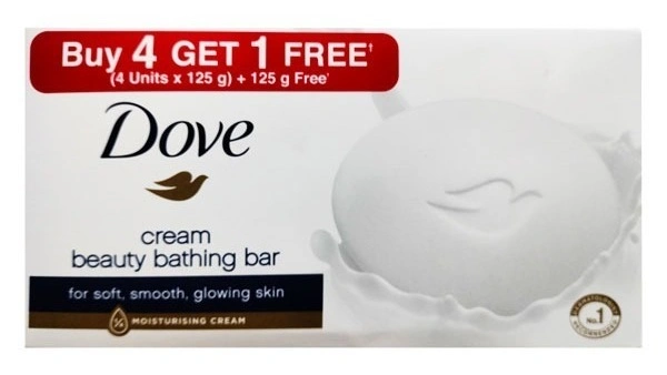 Dove Bathing Soap Cream Beauty Bathing Bar (Buy 4X125g Get 1X125 Free), 1 pcs