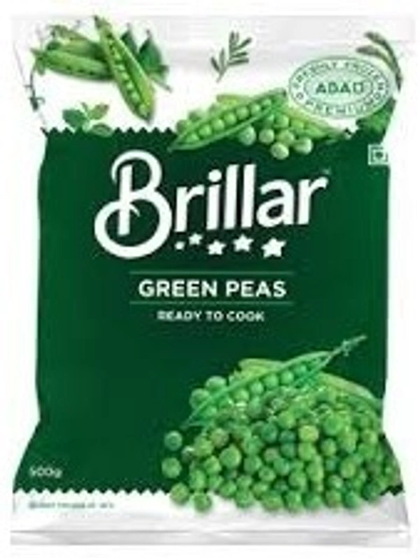 Brillar Green Peas Ready To Cook Pouch, 500g