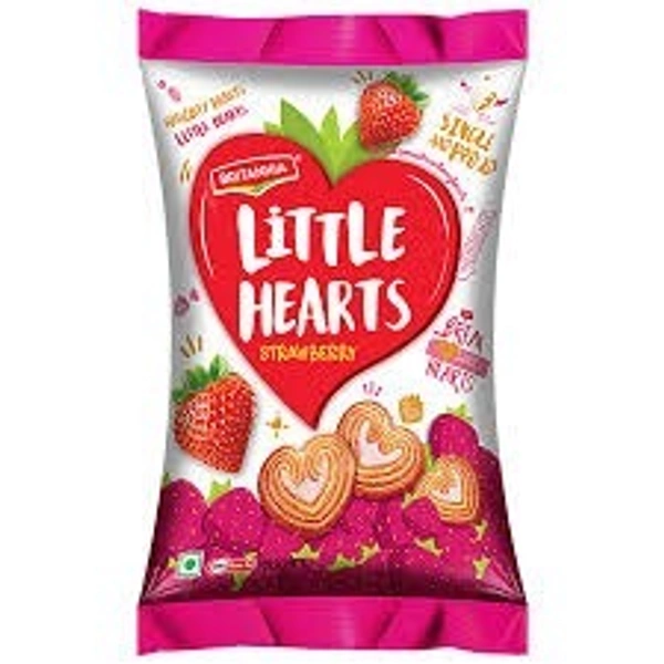 Britannia Little Hearts Strawberry, 75g
