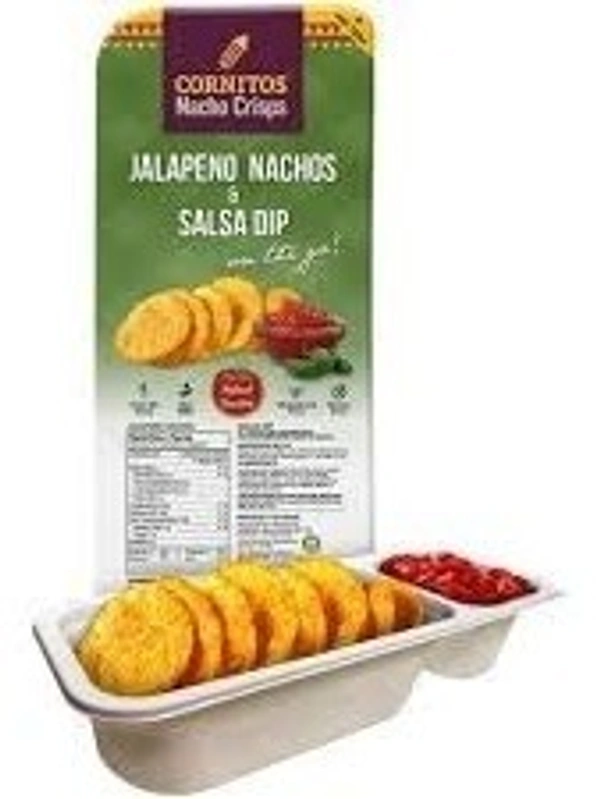 Cornitos Jalapeno Nachos& Salsa Dip Tray, 70g