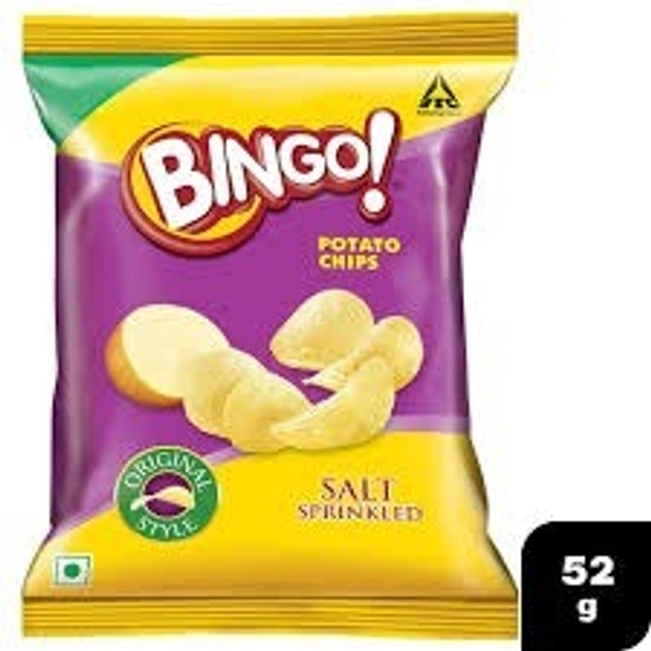 Bingo Potato Chips Salt Sprinkled, 52g