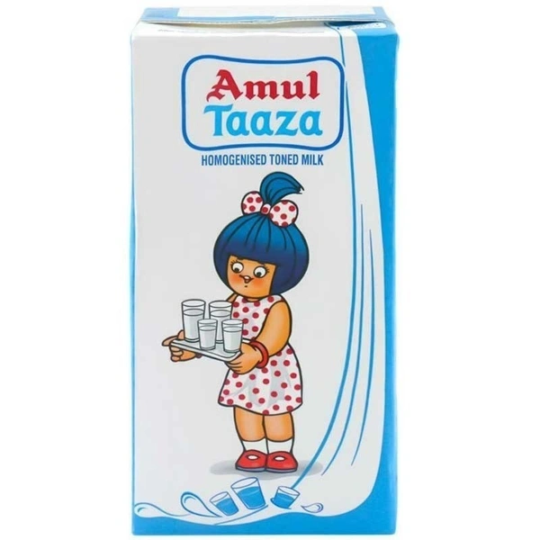 Amul Taaza Homogenised Toned Milk, 500ml Carton