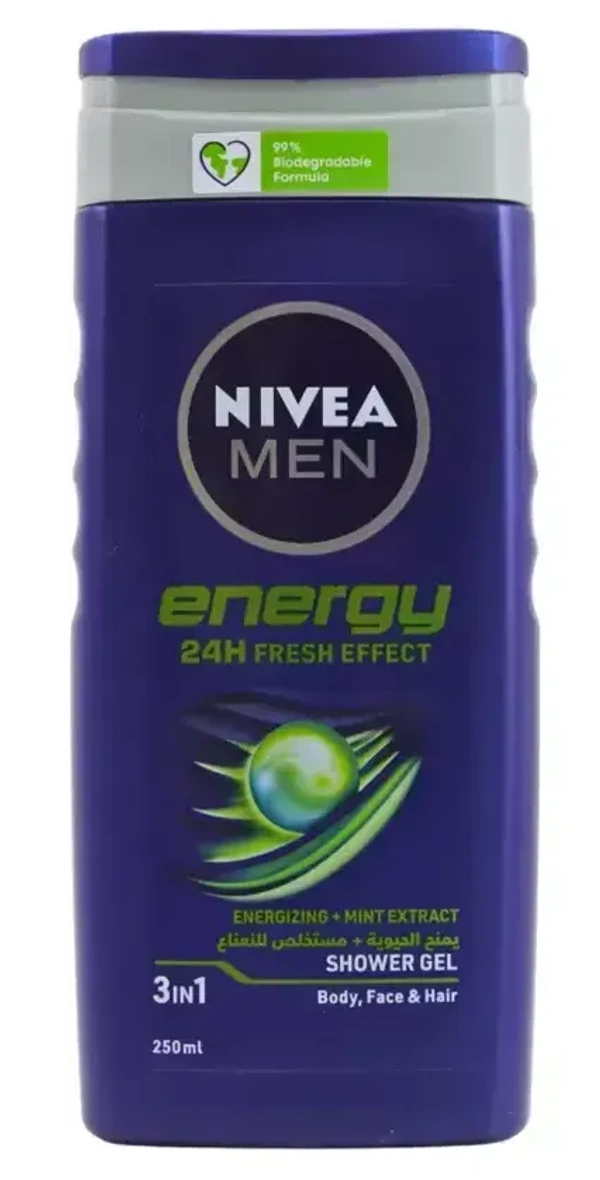 Nivea Men Energy 24H Fresh Effect 3in1 Shower Gel with Mint Extract - 250ml