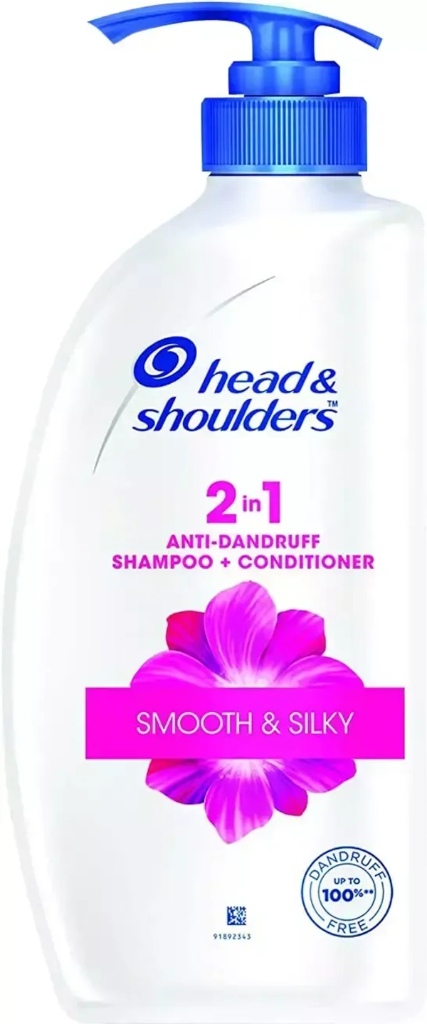 Head& Shoulders 2 in 1 Smooth and Silky Anti Dandruff Shampoo + Conditioner, 650ml