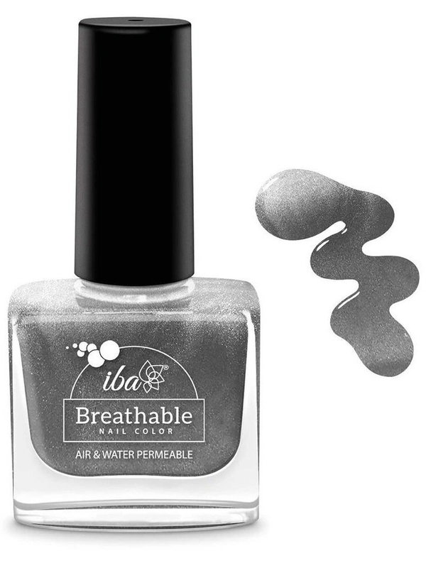 Iba Breathable Nail Color B22 Sparkling Silver, 9ml