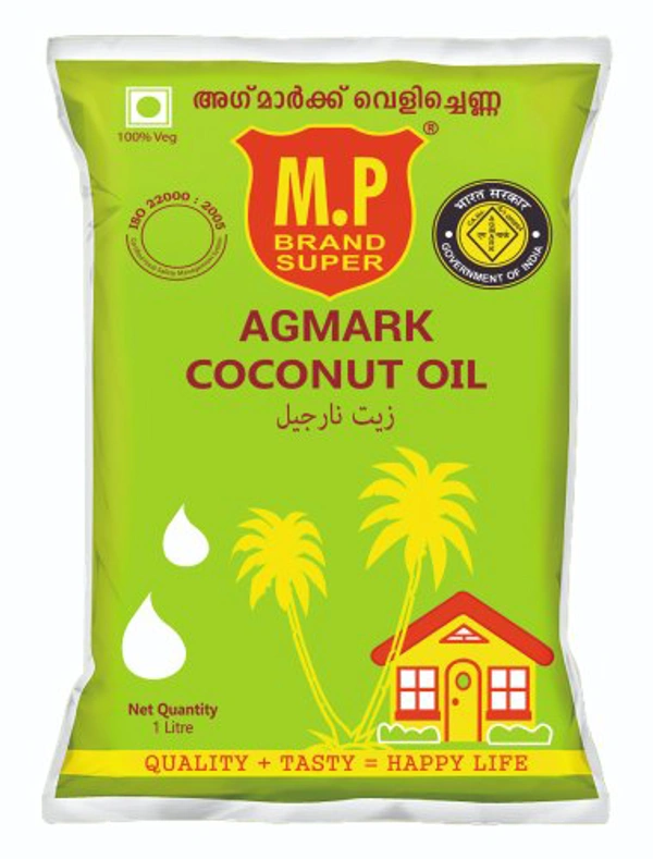 M.P Agmark Coconut Oil Pouch, 500ml