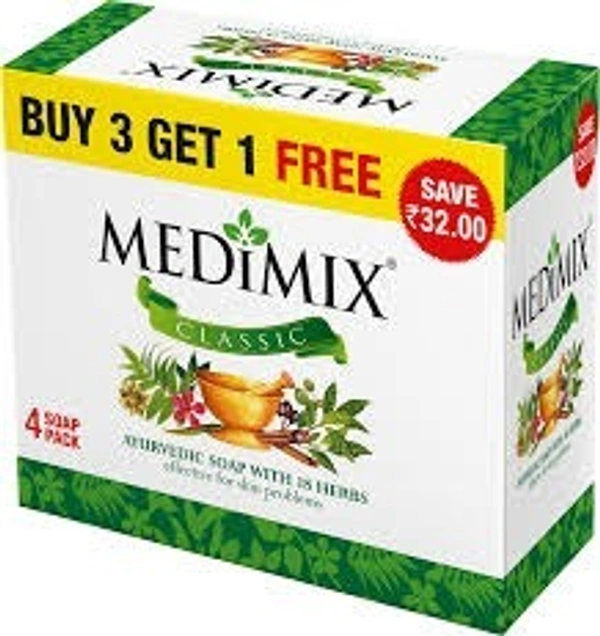 Medimix Ayurvedic Soap (Buy 3X75g Get 1 Free), 300g