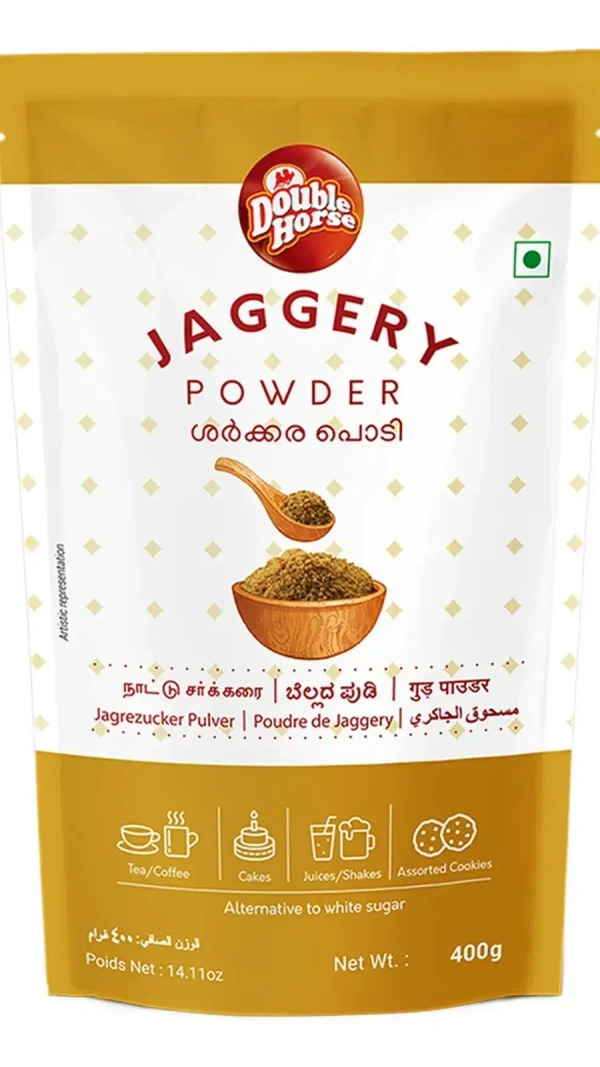 Double Horse Jaggery Powder Pouch, 400g