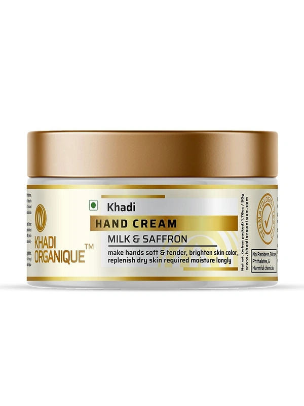 Khadi Herbal Milk and Saffron Hand Cream, 100g