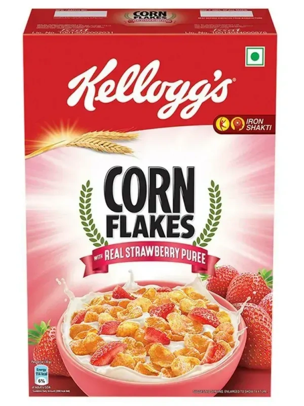 Kellogg's Corn Flakes With Real Strawberry Puree Carton, 300g