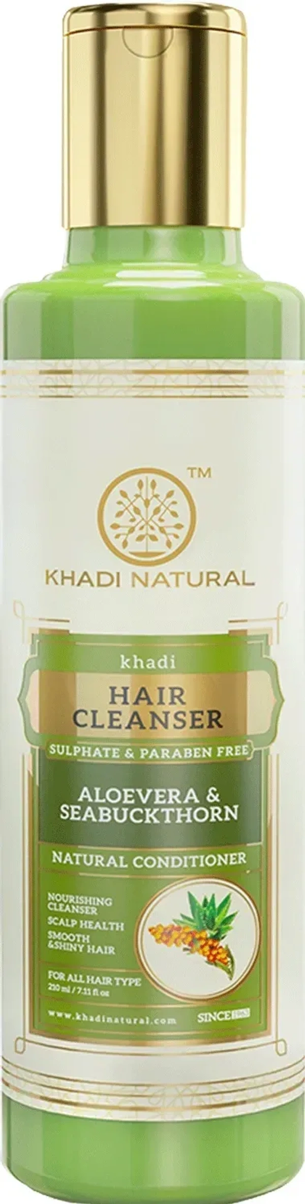 Khadi Herbal Aloevera Seabuckthorn Cleanser/Shampoo Sulphate Paraben Free, 210ml