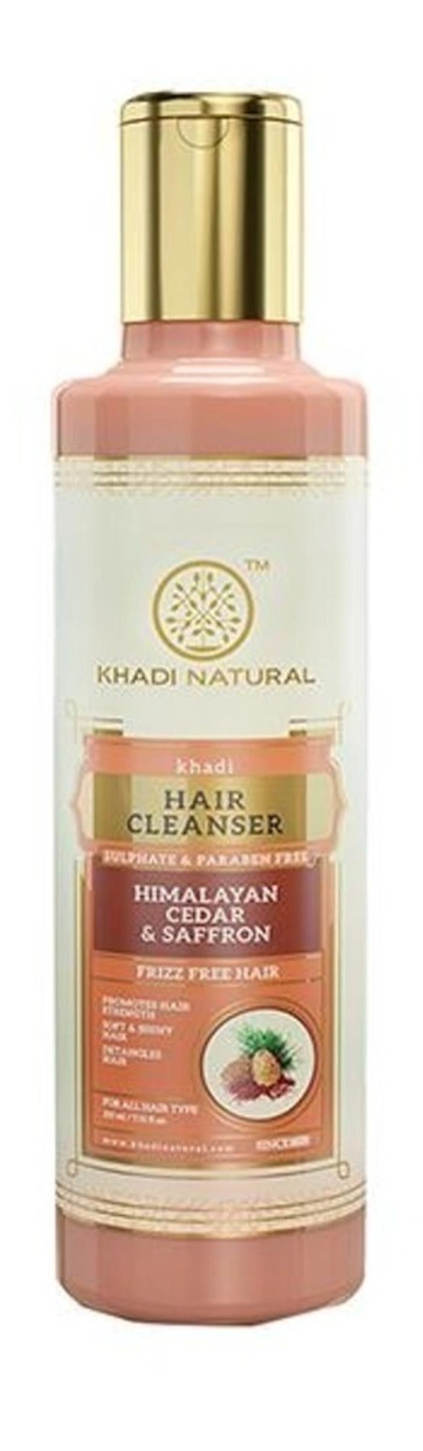 Khadi Herbal Deodar(Cedarwood)/Himalyan Cedar& Saffron Cleanser/Shampoo Sulphate Paraben Free, 210ml