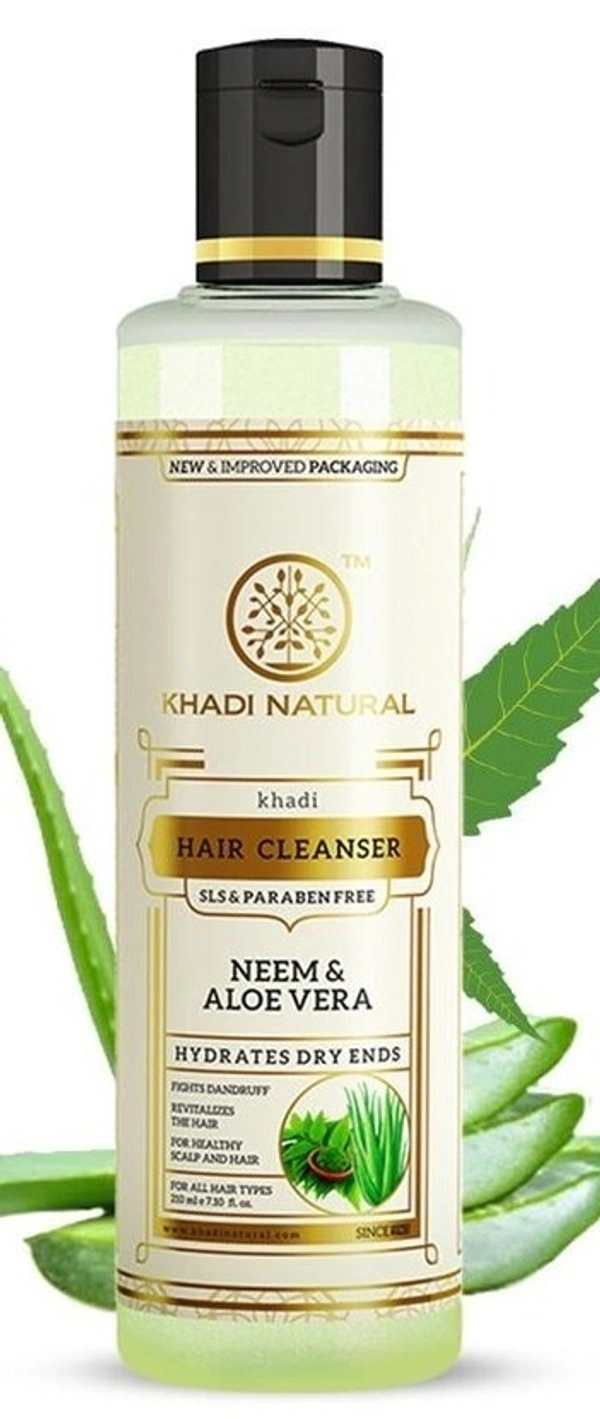 Khadi Herbal Neem and Aloevera Hair Cleanser, 210ml