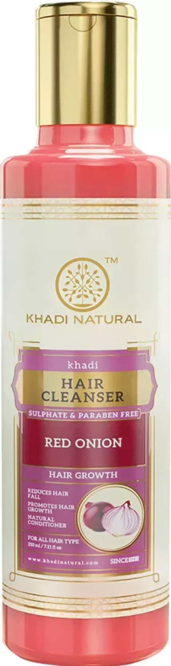 Khadi Herbal Red Onion Cleanser& Shampoo Sulphate Paraben Free, 210ml
