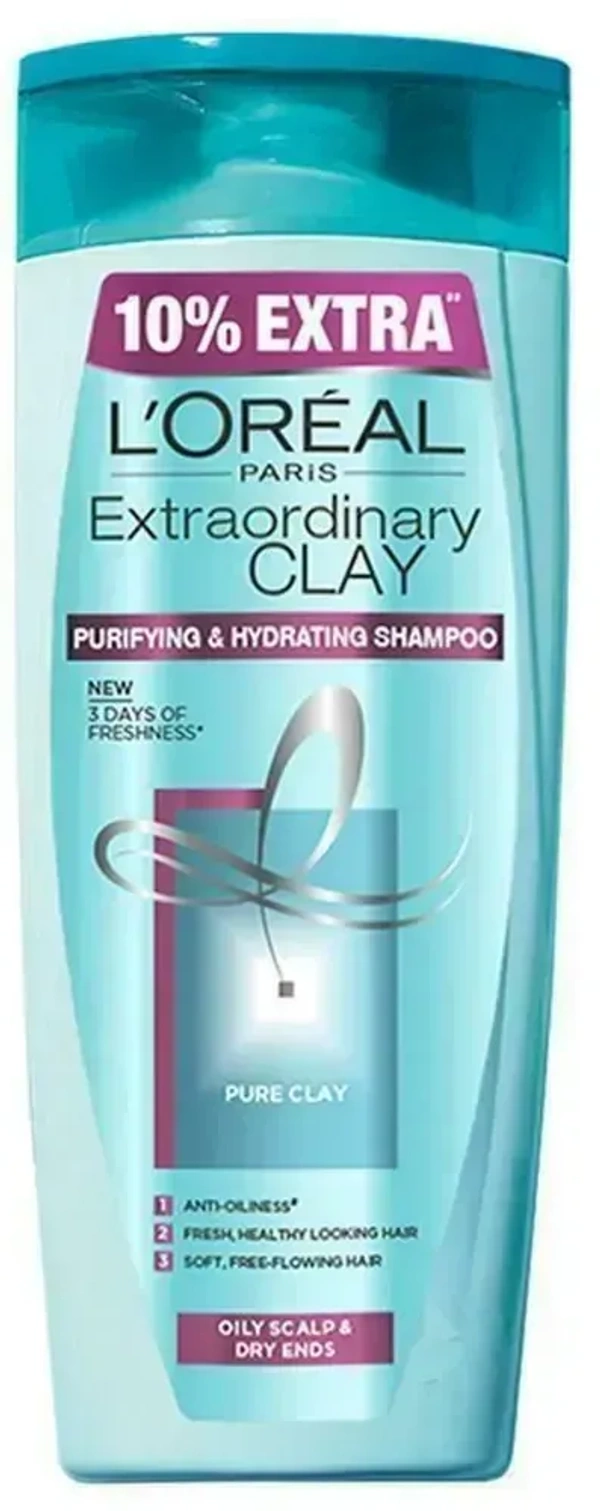 L'Oreal Paris Extra Ordinary Clay Purifying& Hydrating Shampoo, 82.5ml