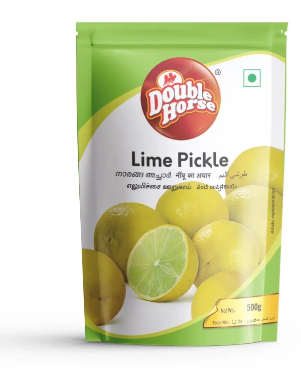 Double Horse Authentic Kerala Lime Pickle, 500g | Lemon Pickle Pouch