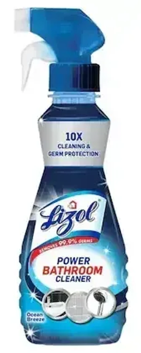 Lizol Bathroom Power Clean Ocean Breeze 10x Cleaning& Germ Protection Bottle, 250ml