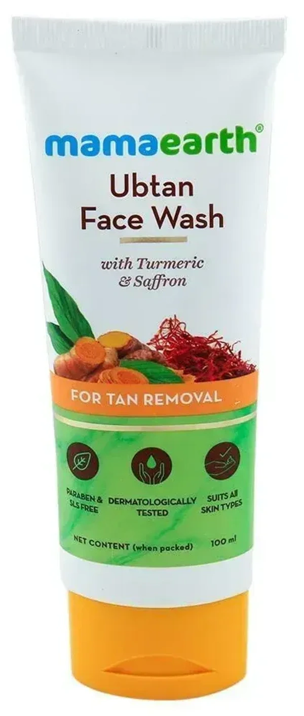 Mamaearth Ubtan Face Wash For Tan Removal (Turmeric& Saffron), 100ml