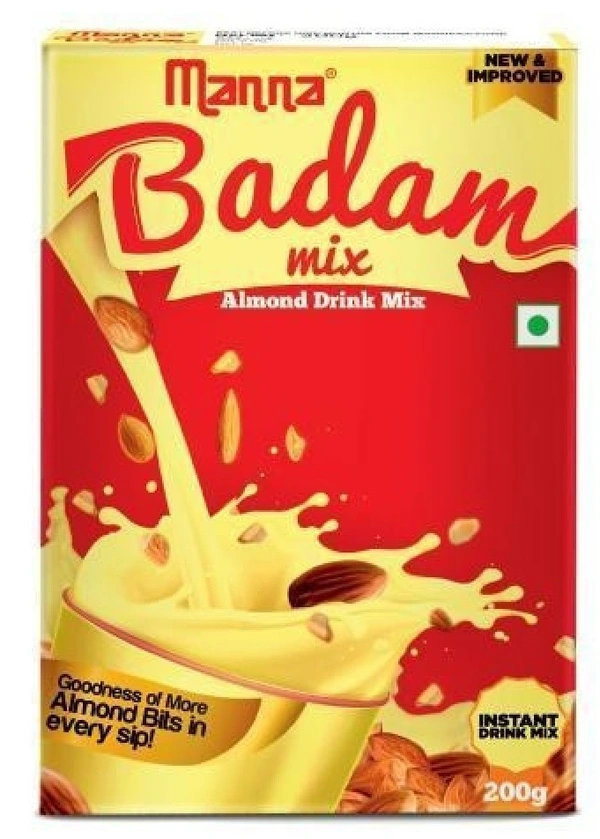 Manna Badam Almond Drink Mix - Rich In Protein & Vitamins, No Artificial Flavours, 200g