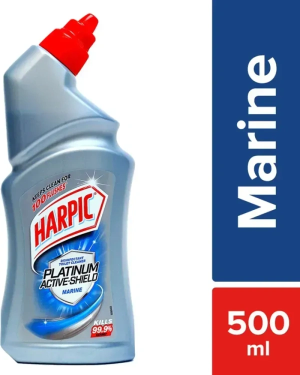 Harpic Platinum Active Shield Toilet Cleaner Marine, 500ml