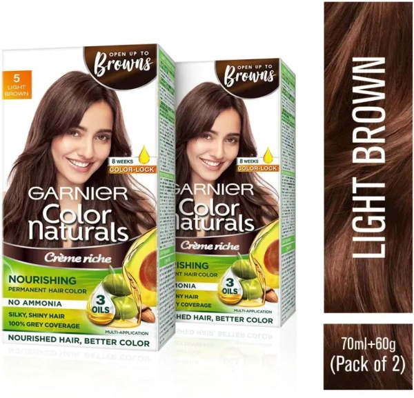 Garnier Colour Naturals Light Brown (Shade 5), Pack of 2