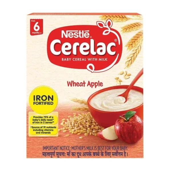 Nestle Cerelac Baby Cereal with Milk , Wheat Apple ,Stage 1, From 6 to 24 Months